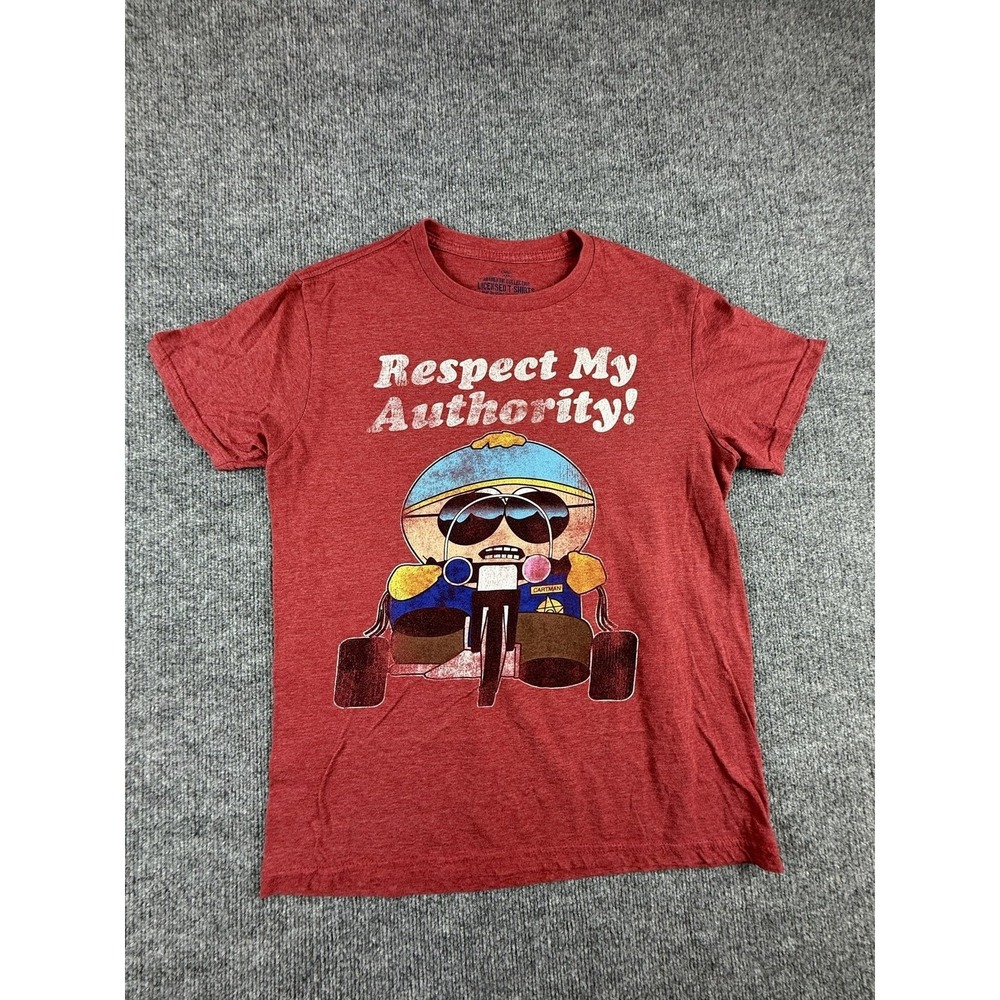Gap Shirt Mens Medium Red South Park Cartman Respect My Authority Graphic Tee